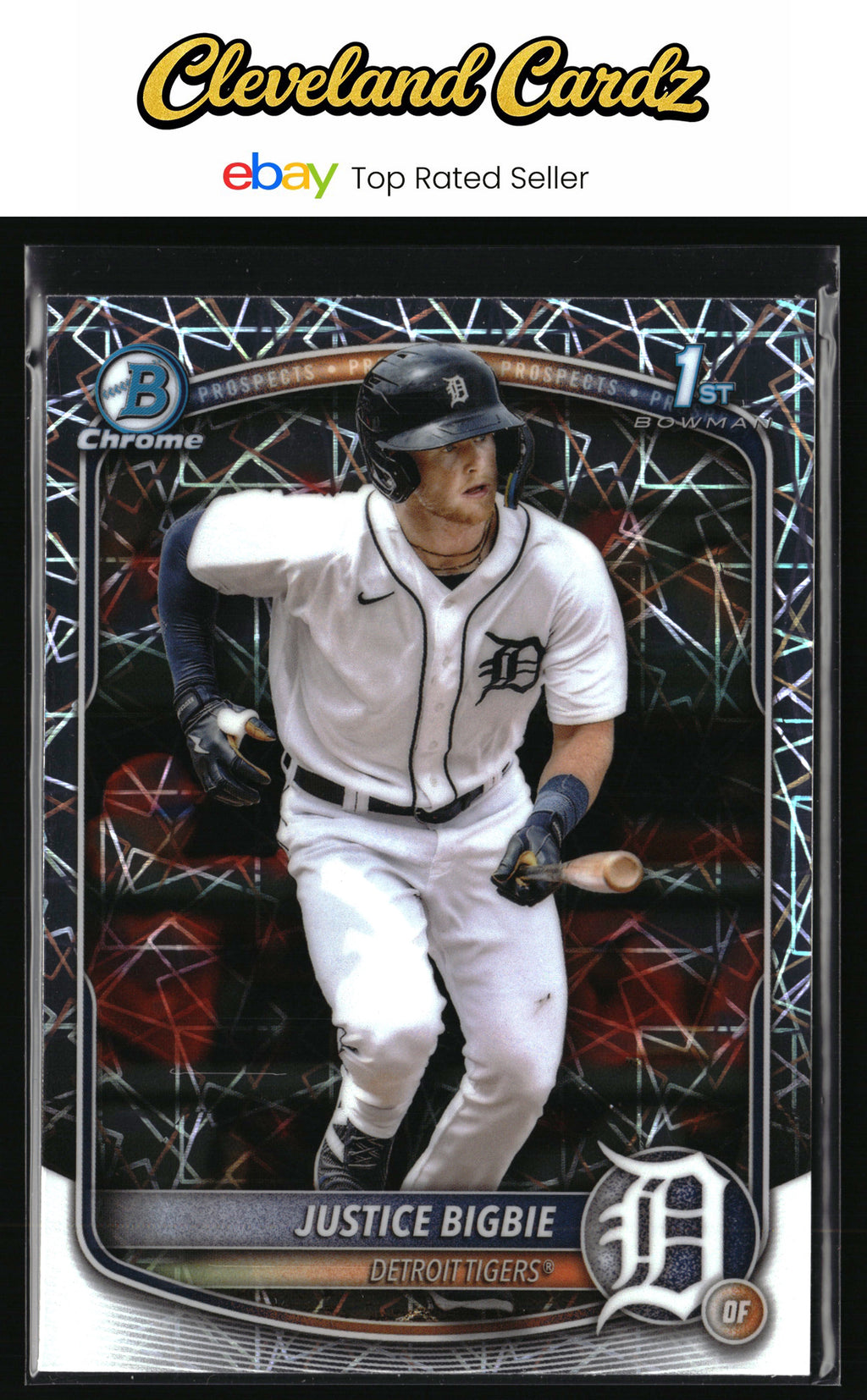 2025 Bowman Chrome #BCP-215 Justice Bigbie Prospects Laser