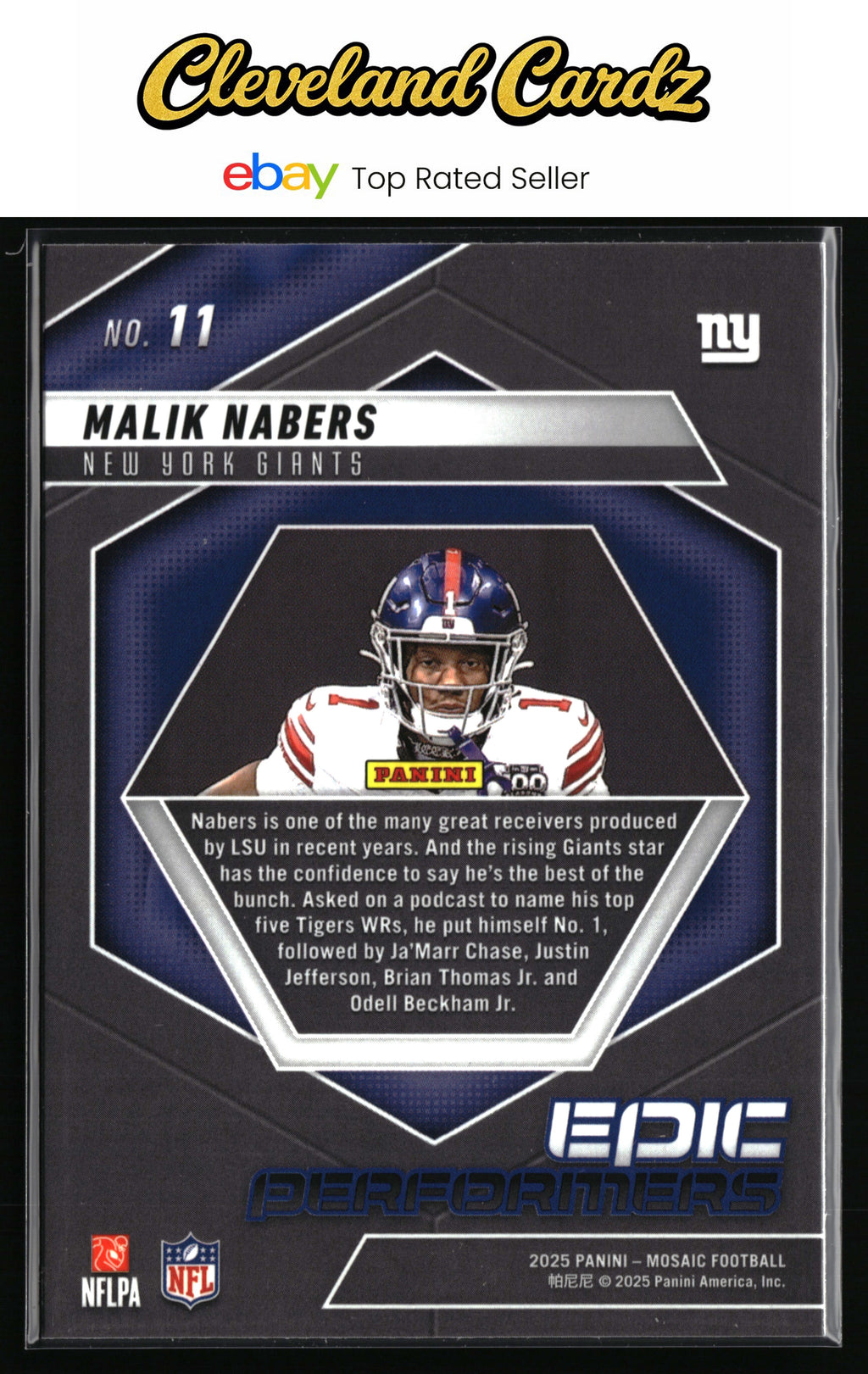 2025 Panini Mosaic #11 Malik Nabers Epic Performers