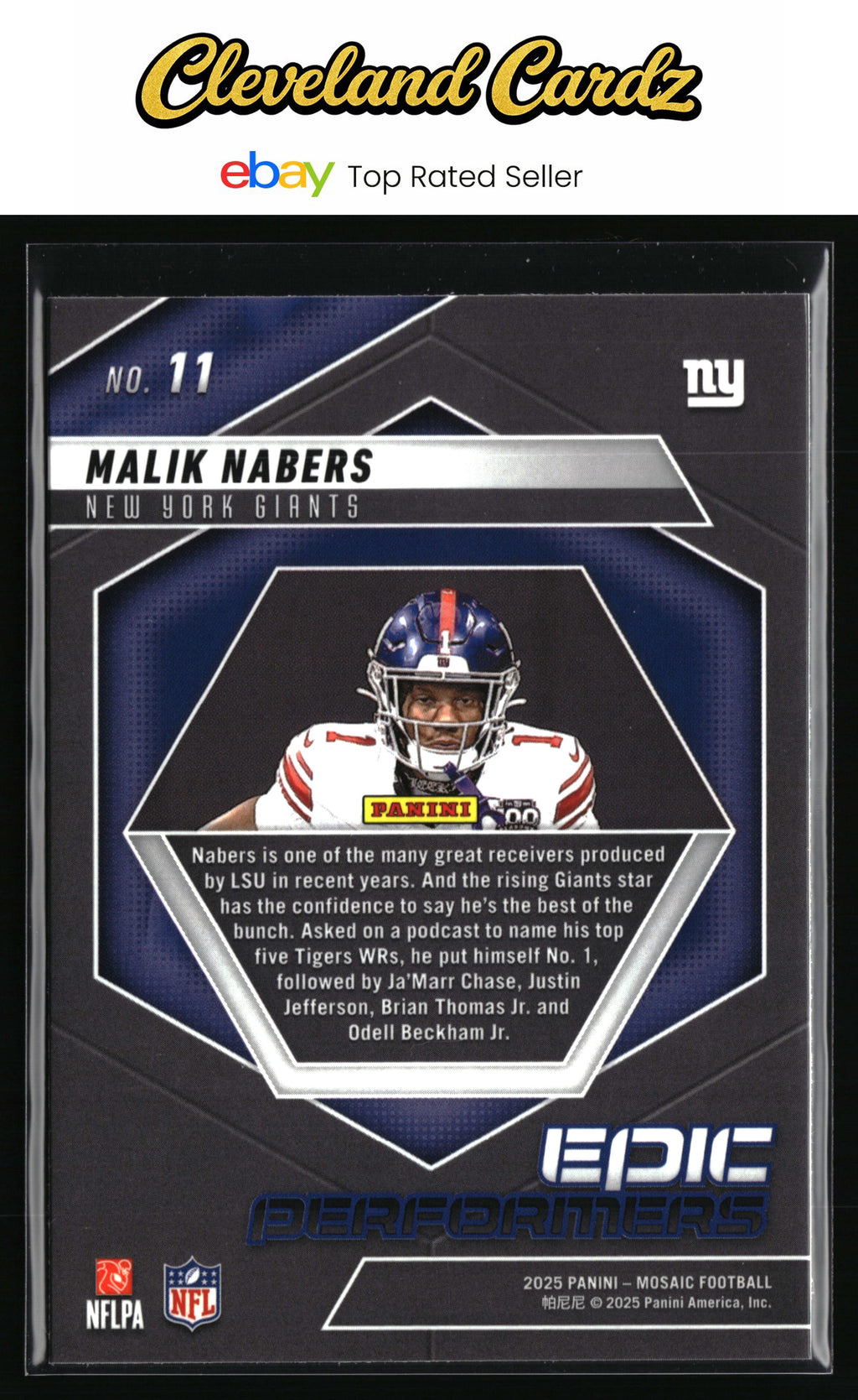 2025 Panini Mosaic #11 Malik Nabers Epic Performers