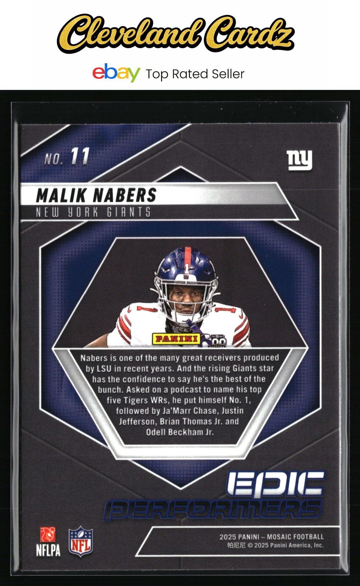 2025 Panini Mosaic #11 Malik Nabers Epic Performers