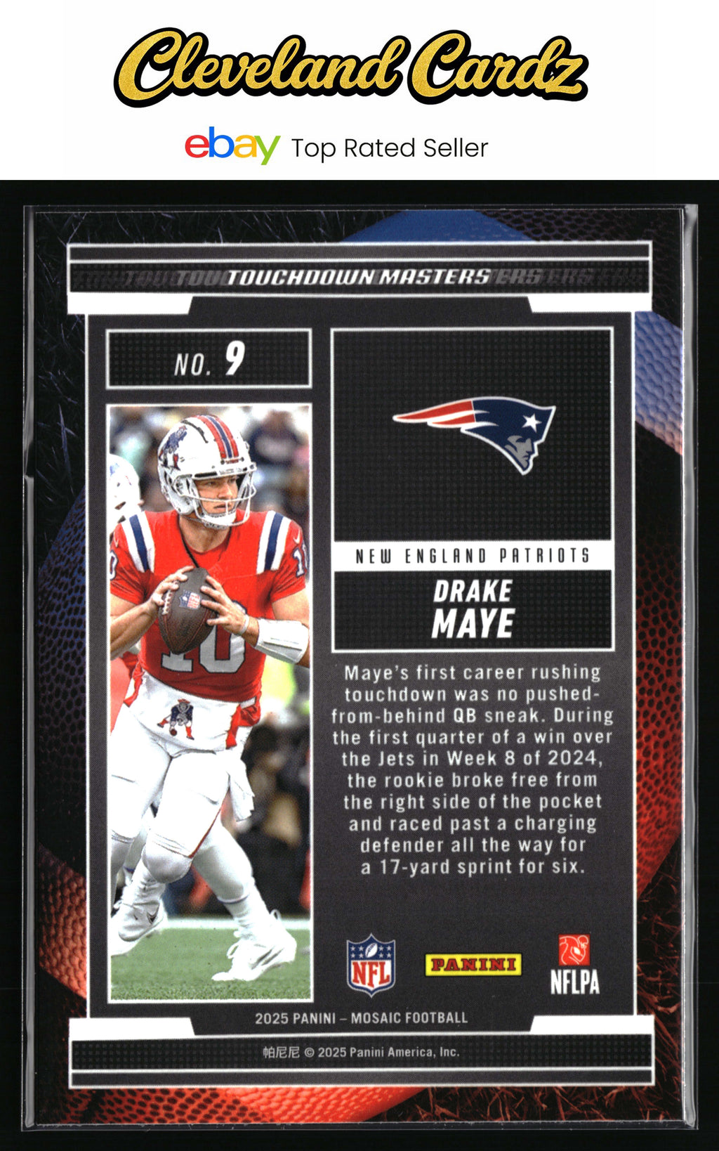 2025 Panini Mosaic #9 Drake Maye Touchdown Masters
