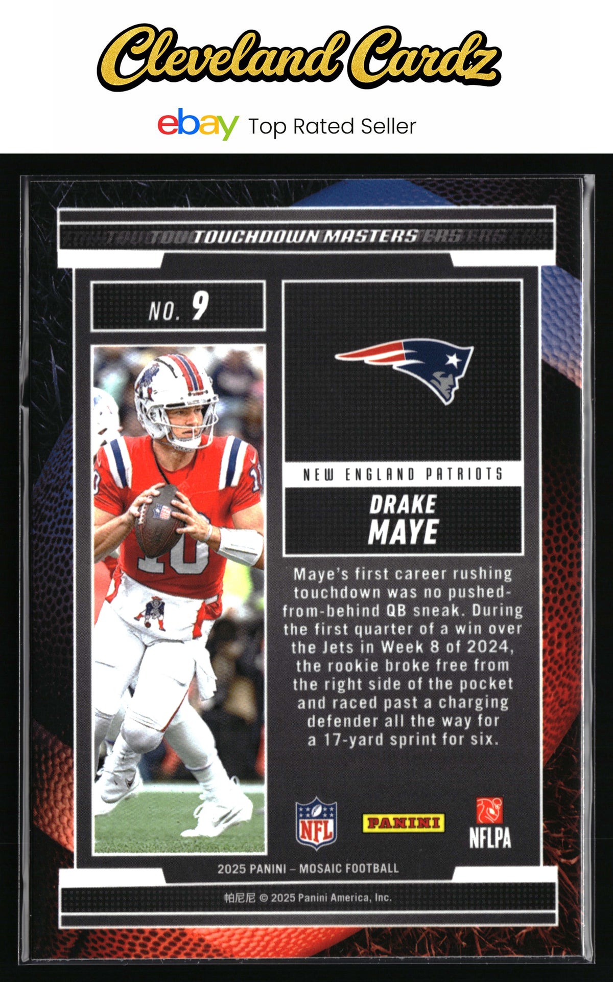 2025 Panini Mosaic #9 Drake Maye Touchdown Masters