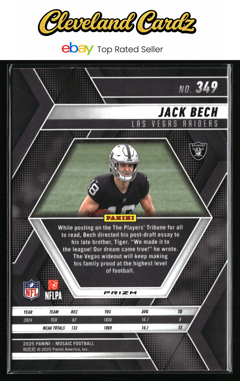 2025 Panini Mosaic #349 Jack Bech Purple Scope