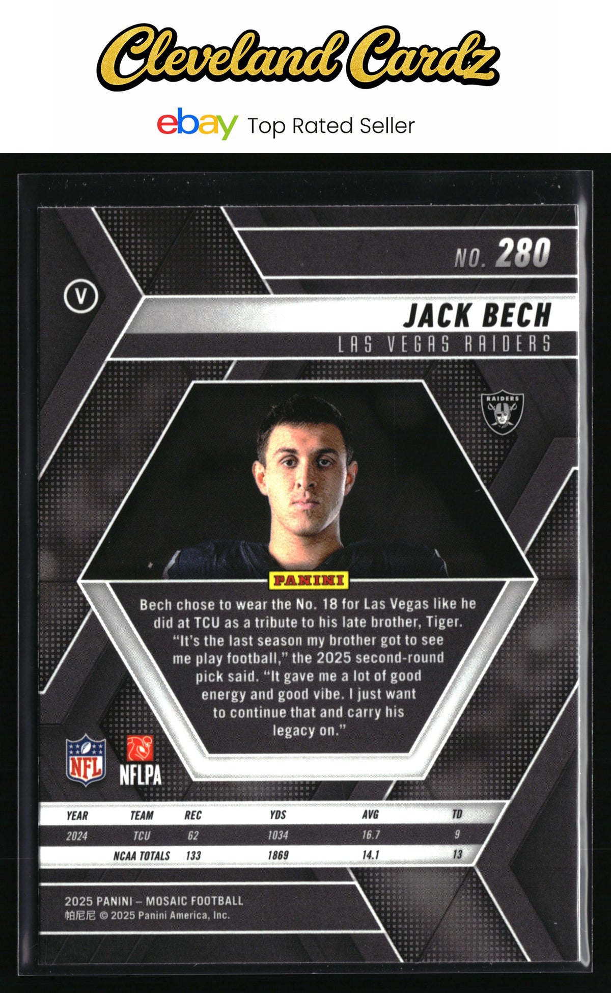 2025 Panini Mosaic #280 Jack Bech Image Variation