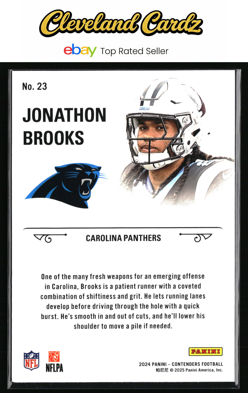 2024 Panini Contenders #23 Jonathon Brooks Rookie Stallions