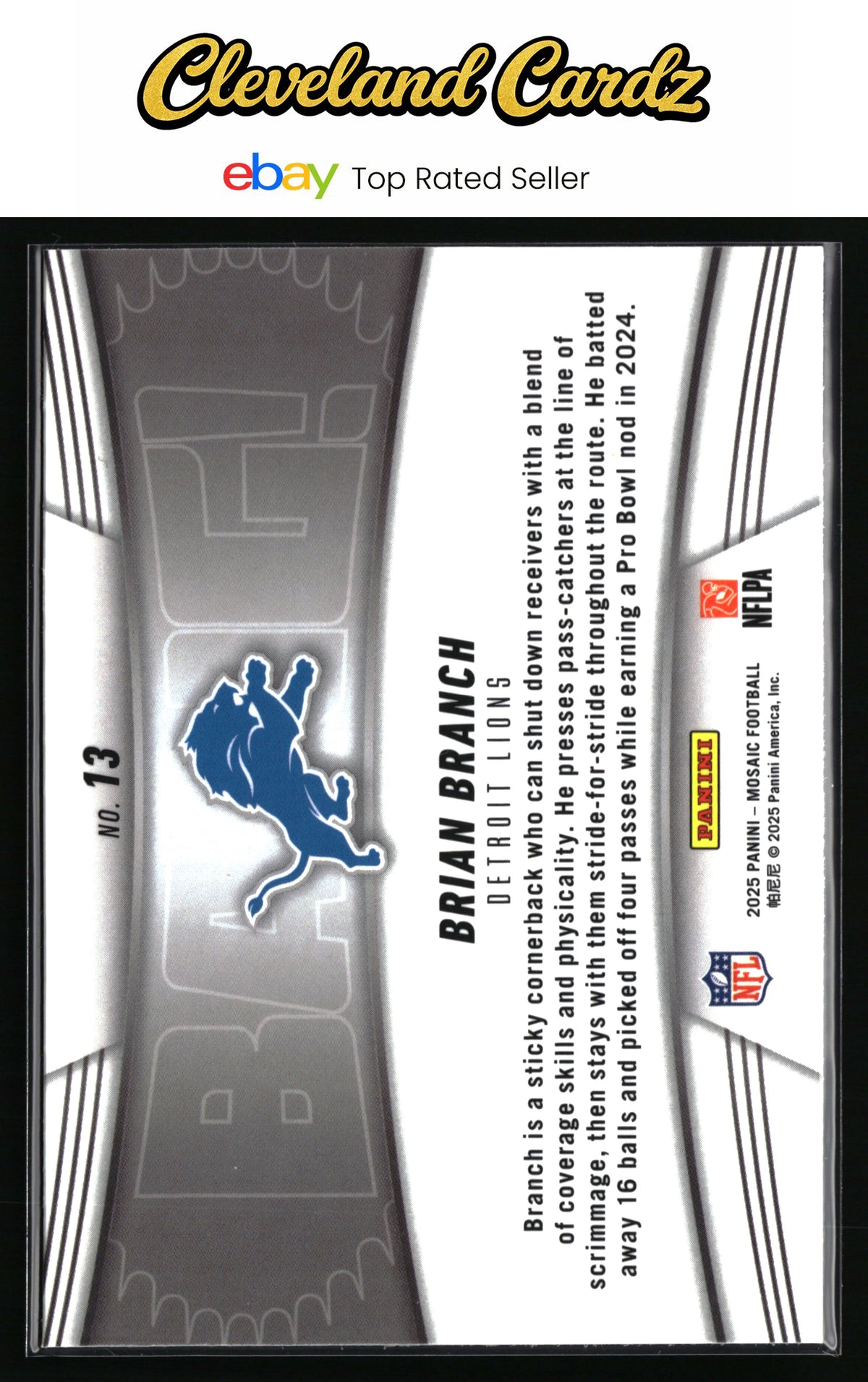 2025 Panini Mosaic #13 Brian Branch Bang!