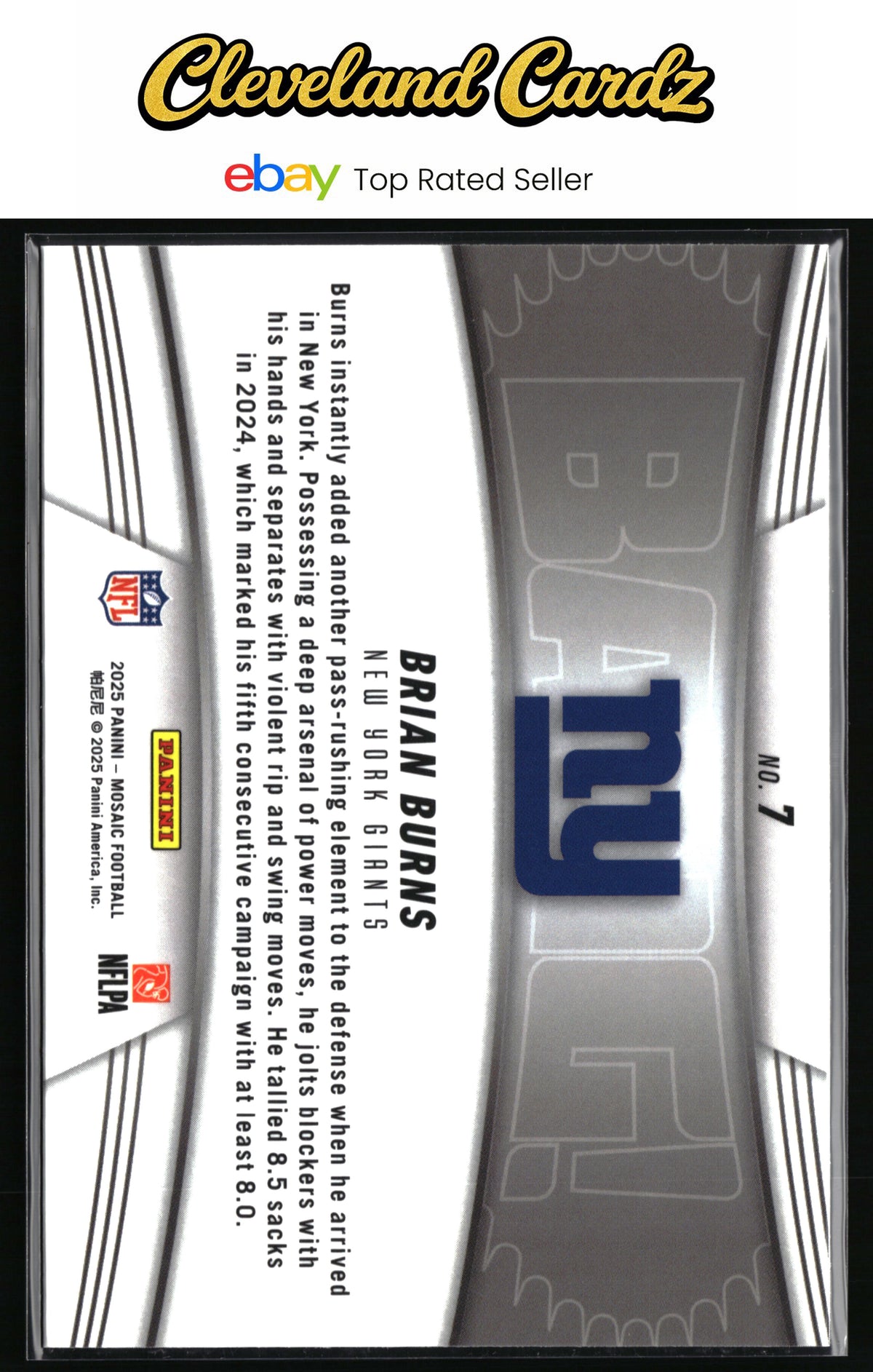 2025 Panini Mosaic #7 Brian Burns Bang!