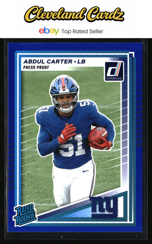 2025 Donruss #315 Abdul Carter Press Proofs Blue
