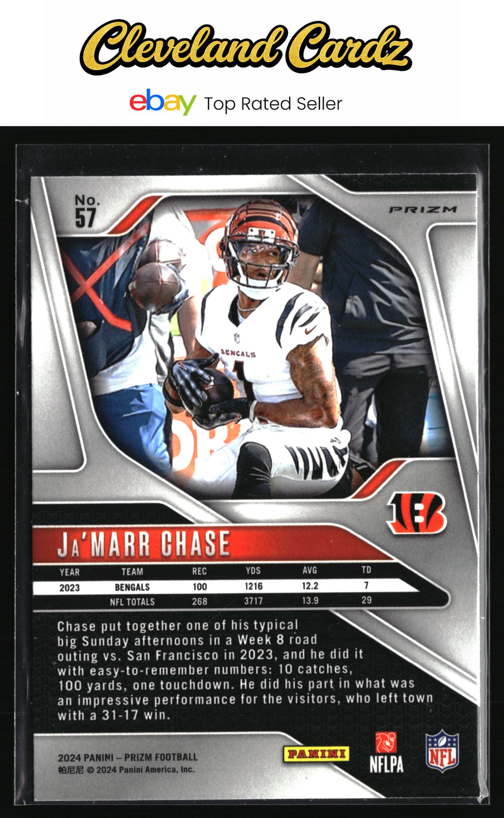 2024 Panini Prizm #57 Ja'Marr Chase Silver