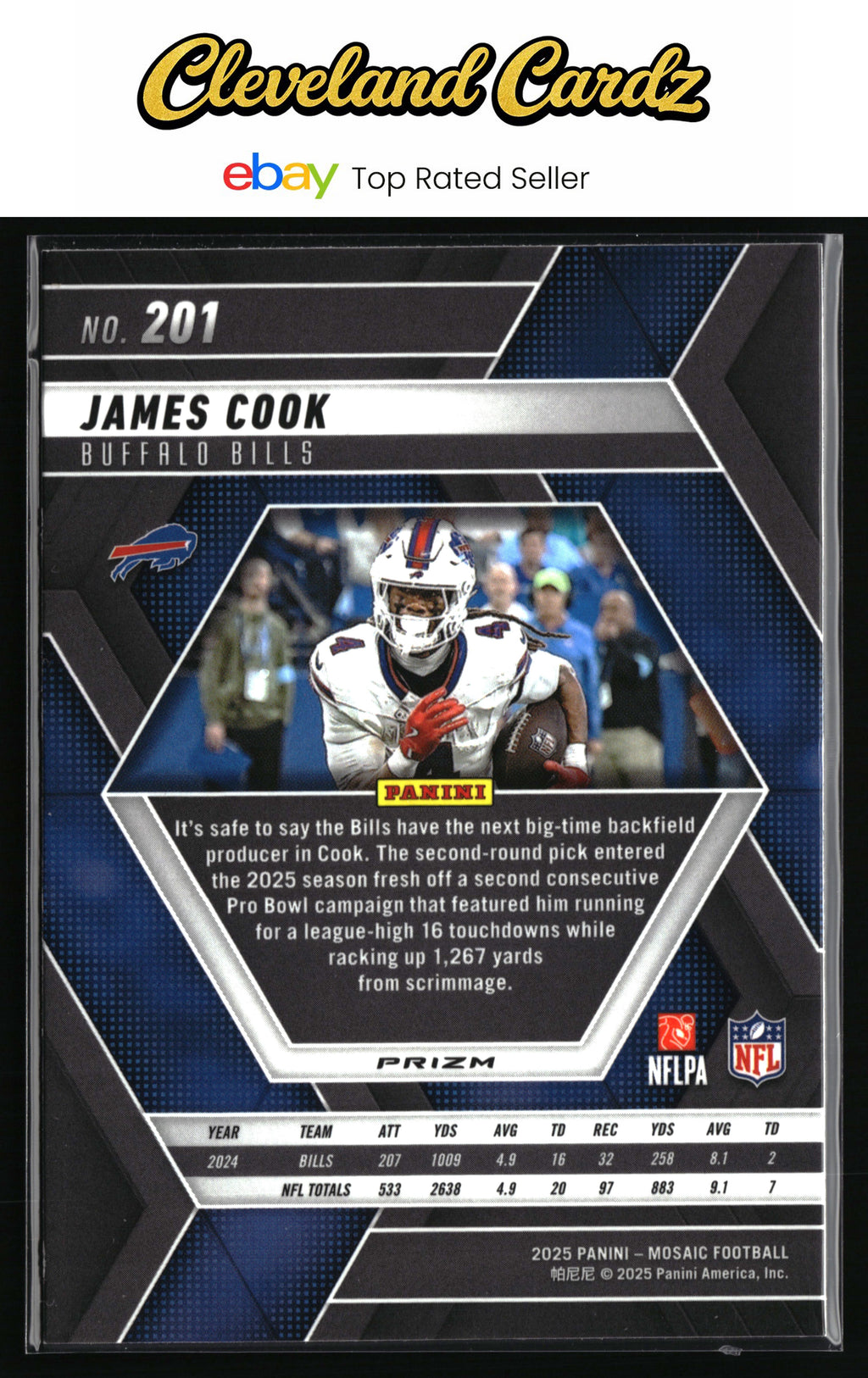 2025 Panini Mosaic #201 James Cook Purple Scope