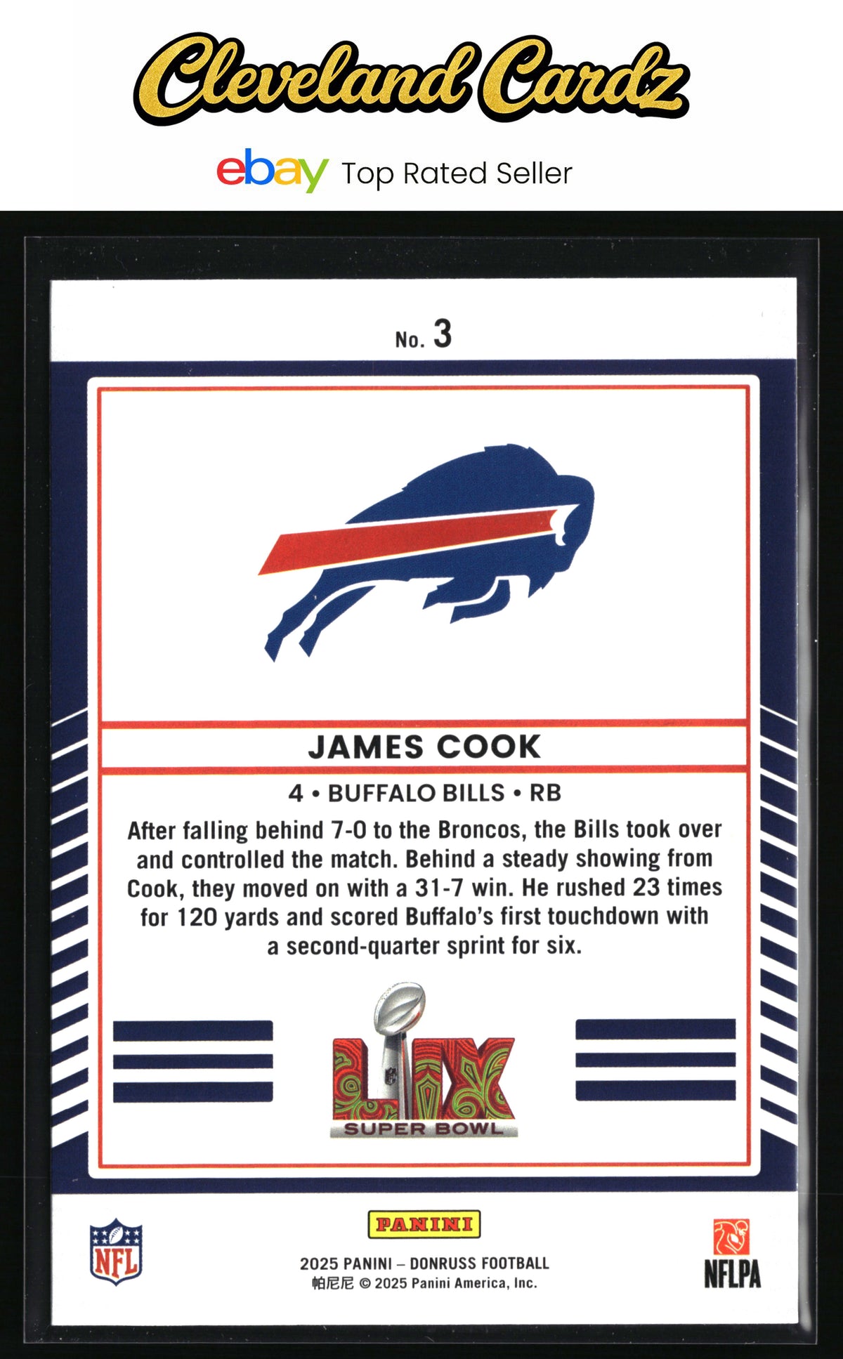 2025 Donruss #3 James Cook Road to the Super Bowl Wild Card