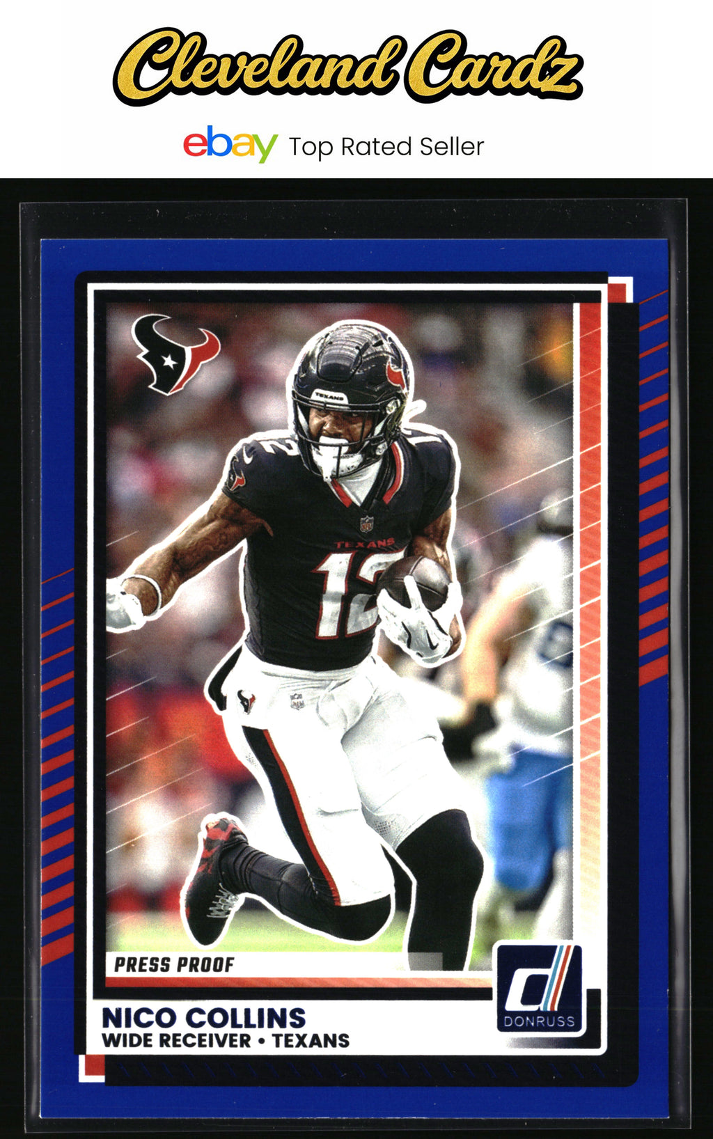 2025 Donruss #206 Nico Collins Press Proofs Blue