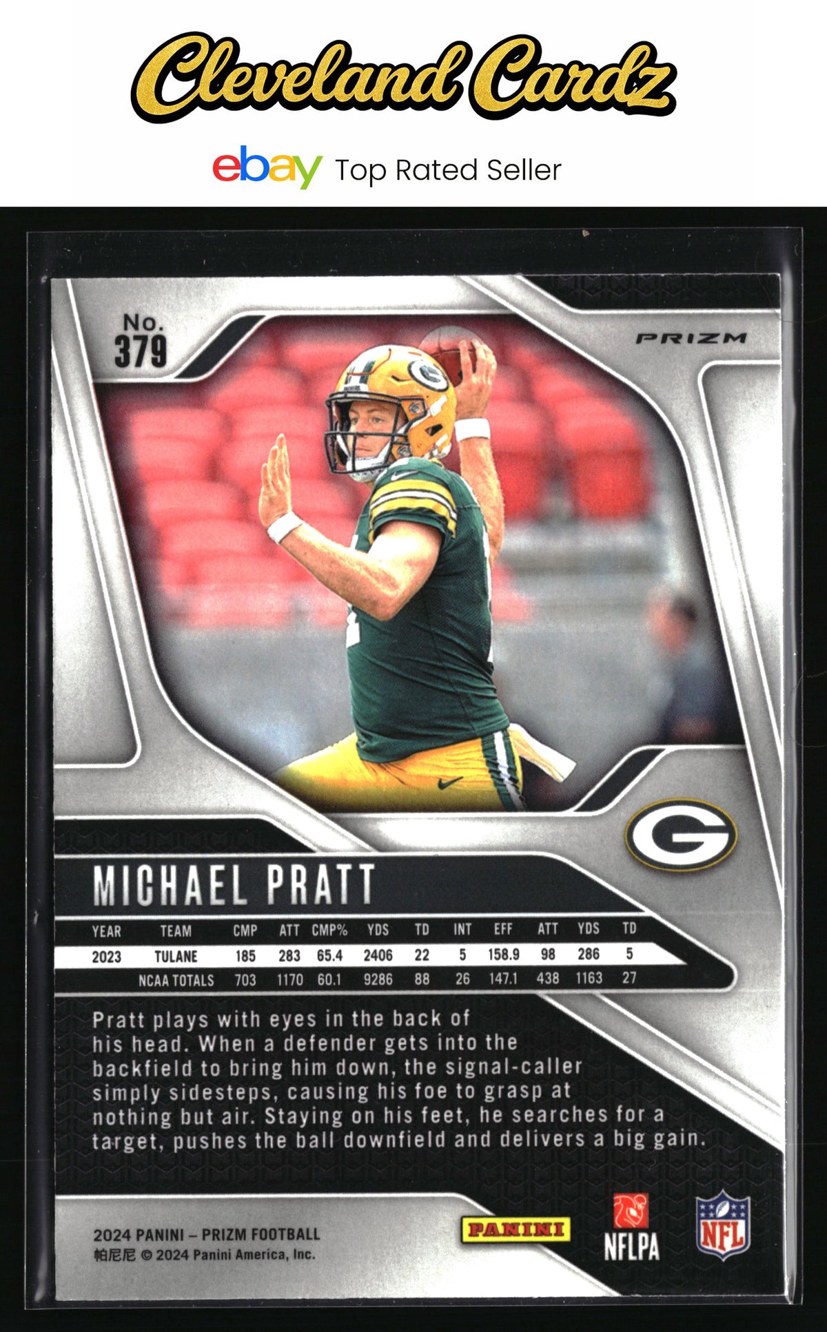 2024 Panini Prizm #379 Michael Pratt Neon Green Pulsar