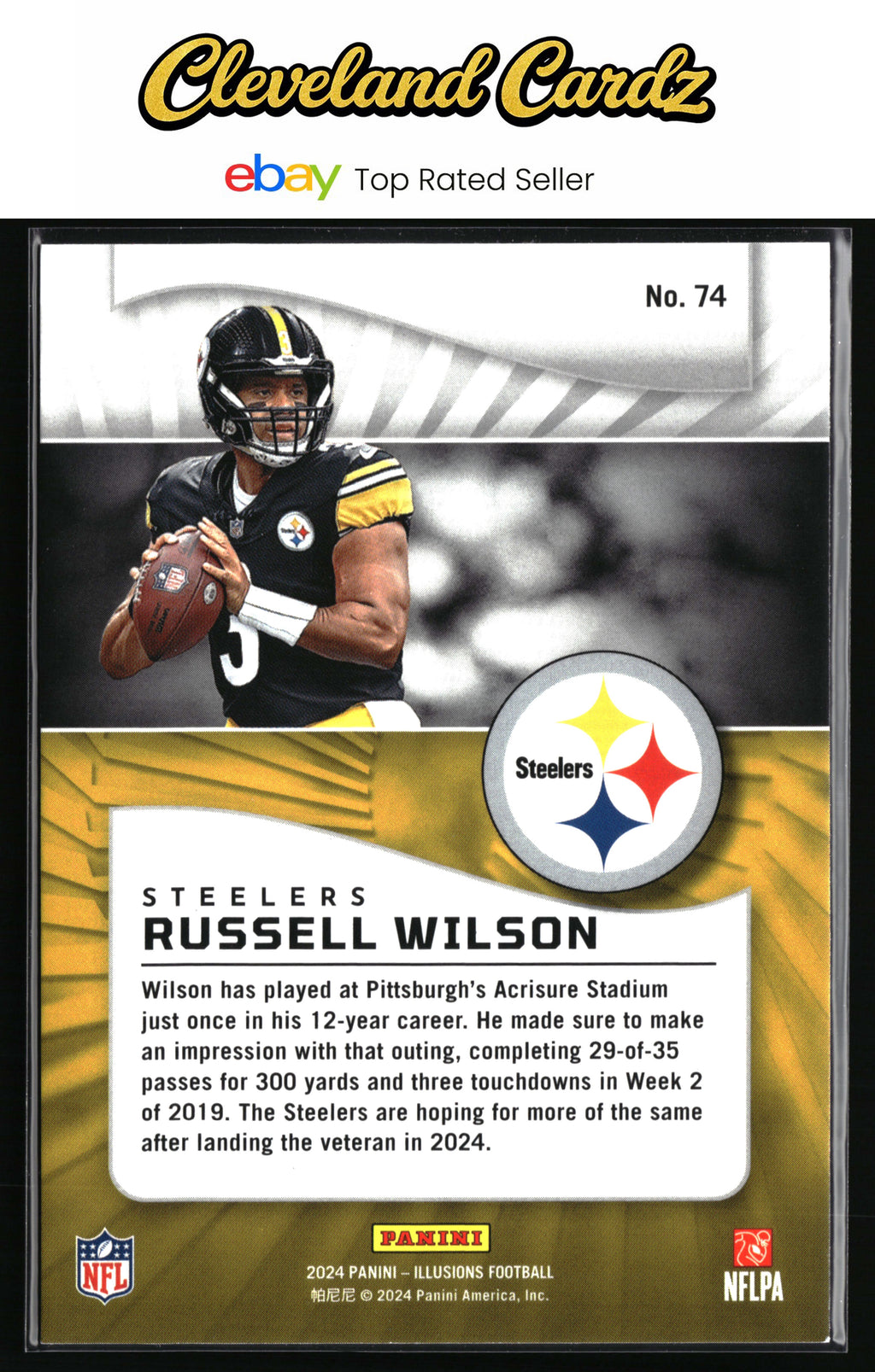2024 Panini Illusions #74 Russell Wilson Emerald Trophy Collection