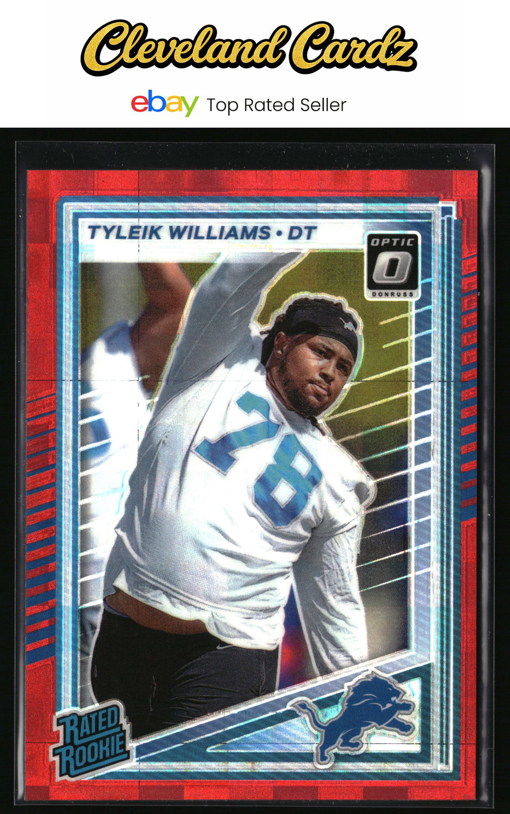 2025 Donruss #360 Tyleik Williams Optic Rated Rookies Preview Red Pandora