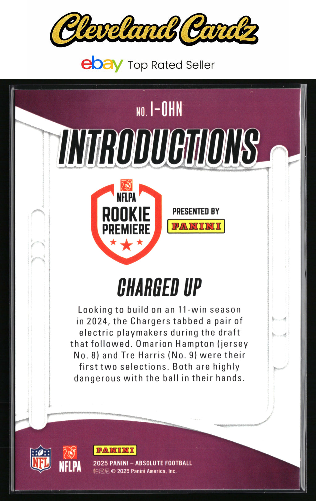 2025 Panini Absolute #I-OHN Charged Up Introductions