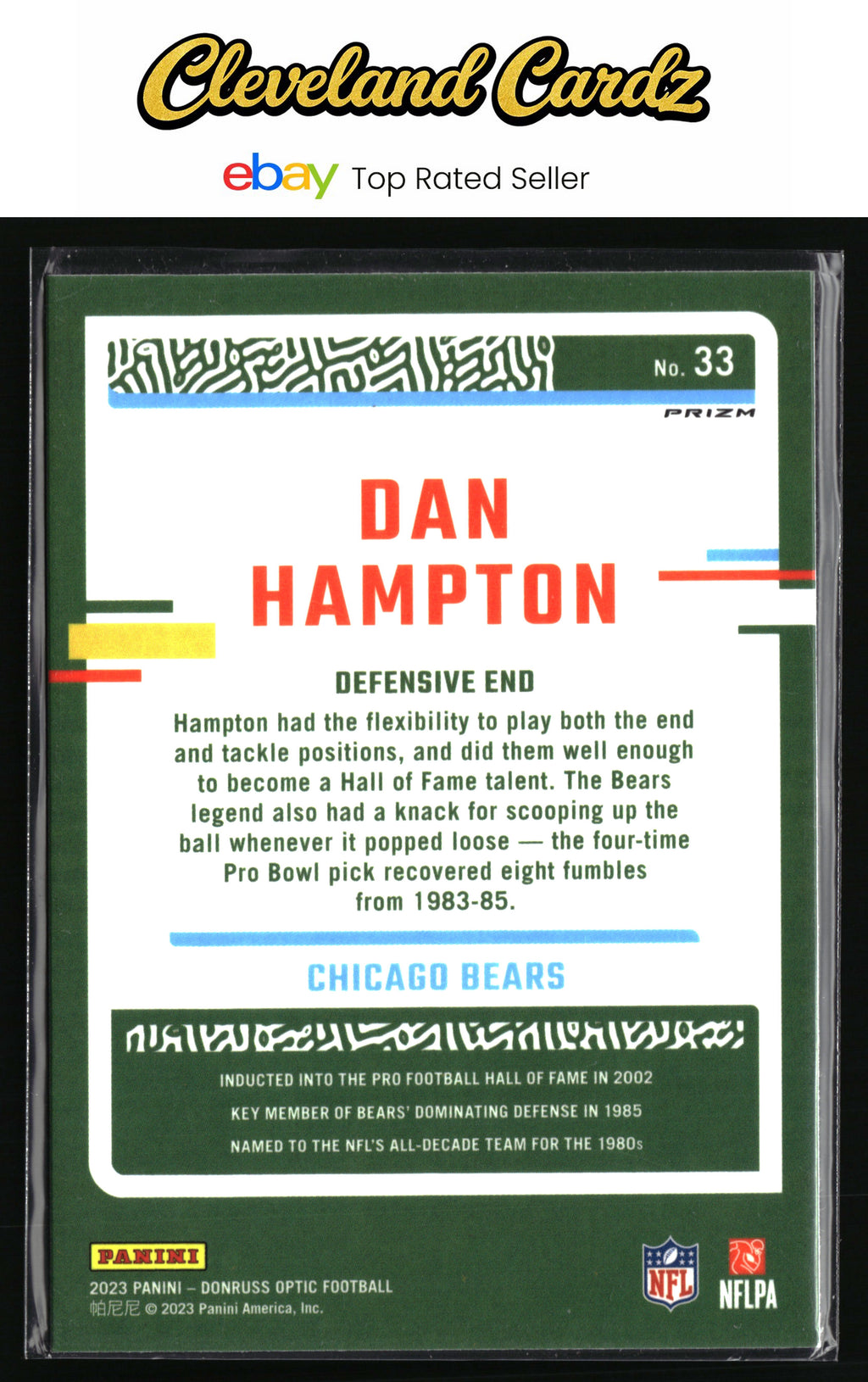 2023 Donruss Optic #33 Dan Hampton Silver Prizm