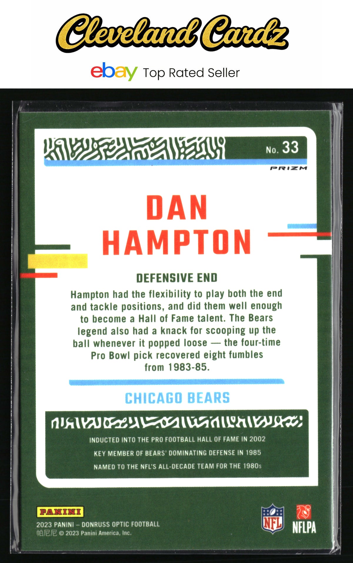 2023 Donruss Optic #33 Dan Hampton Silver Prizm