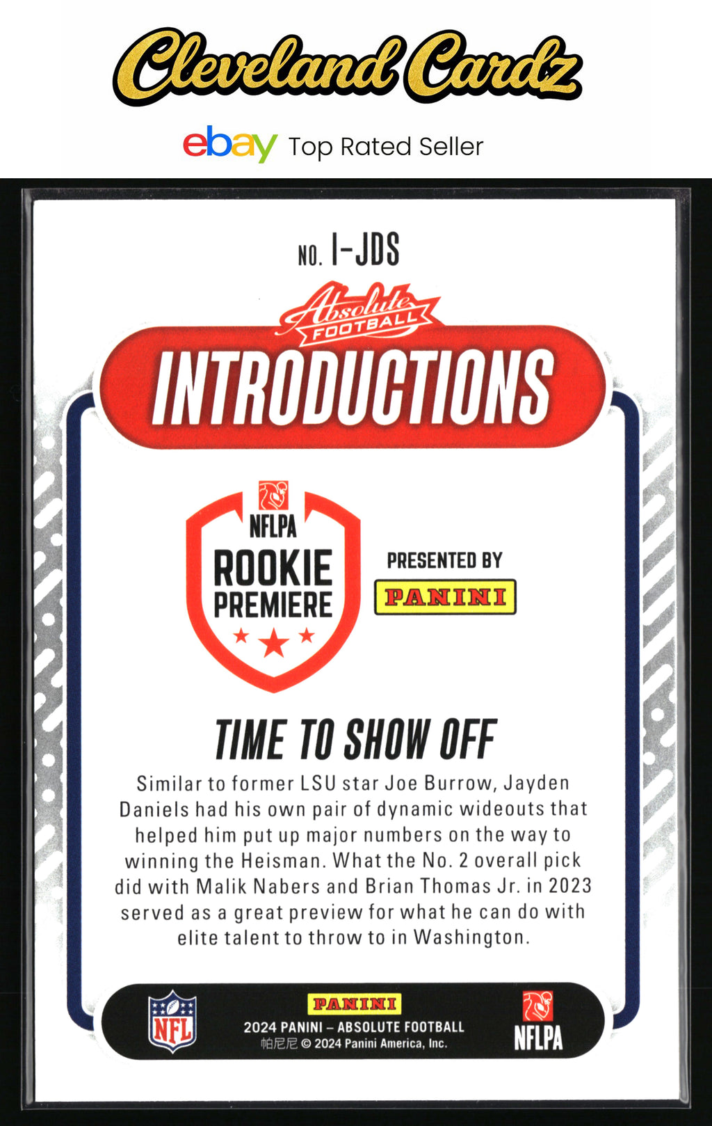 2024 Panini Absolute #I-JDS Jayden Daniels Introductions