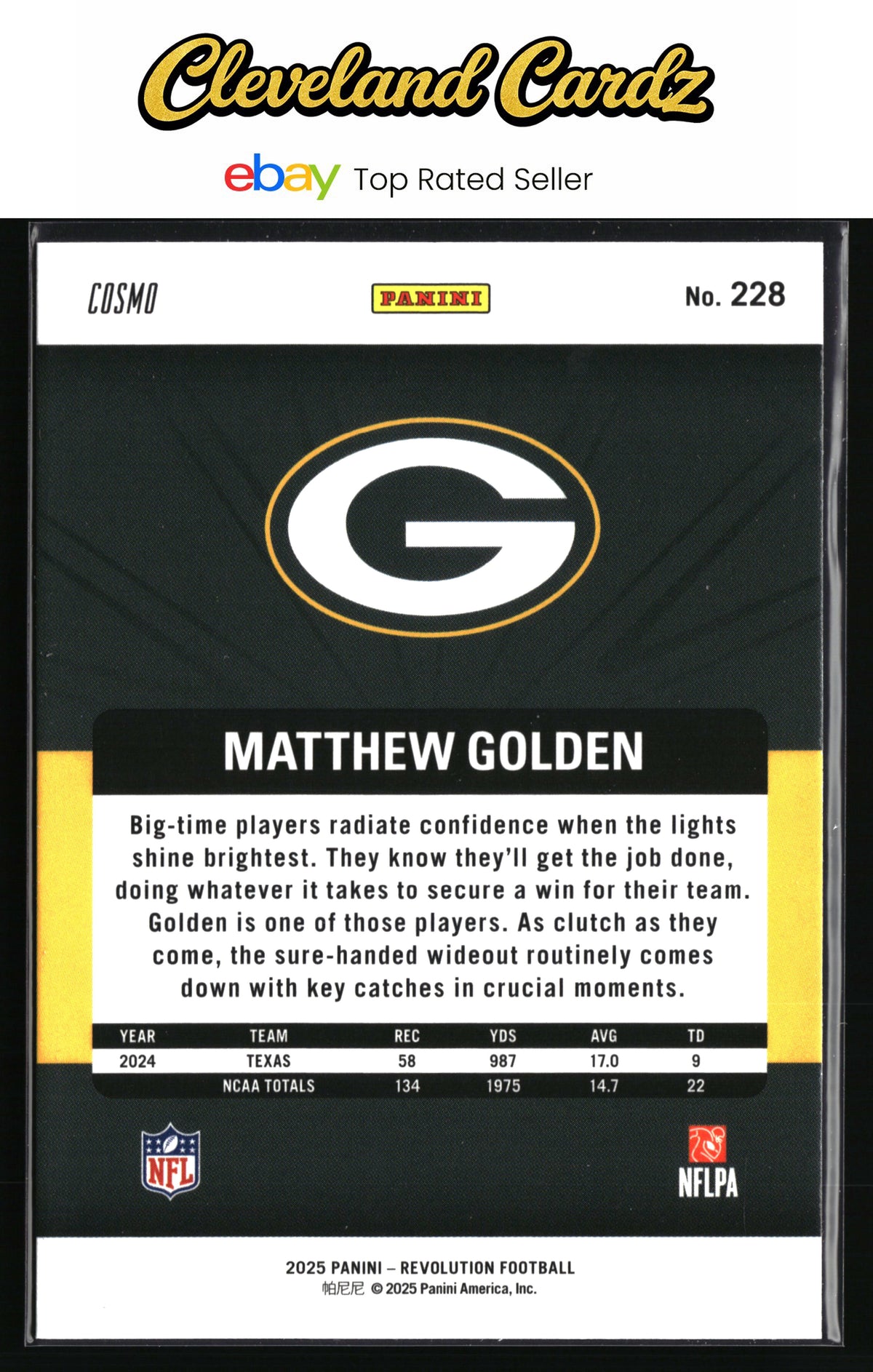 2025 Panini Revolution #228 Matthew Golden Red Cosmo