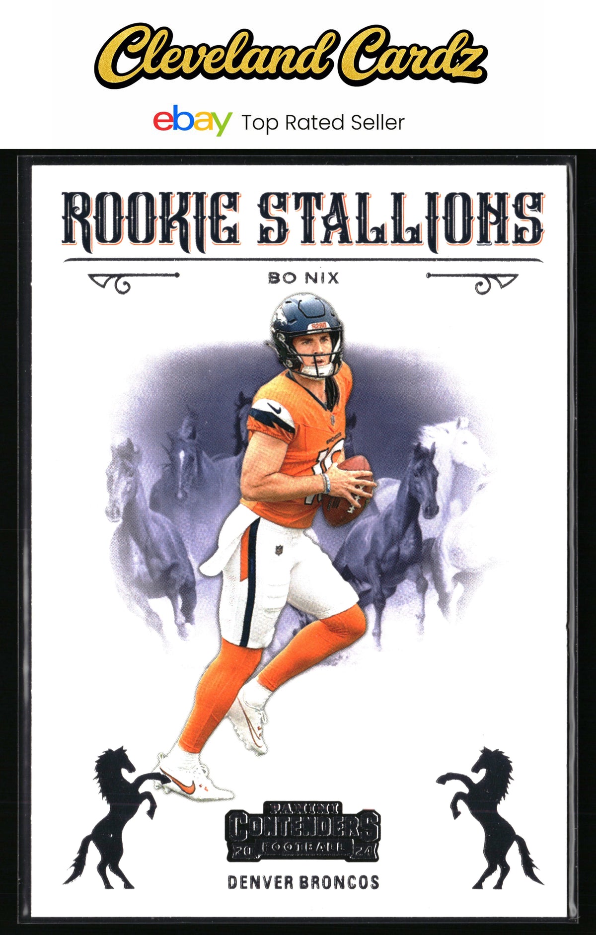 2024 Panini Contenders #2 Bo Nix Rookie Stallions