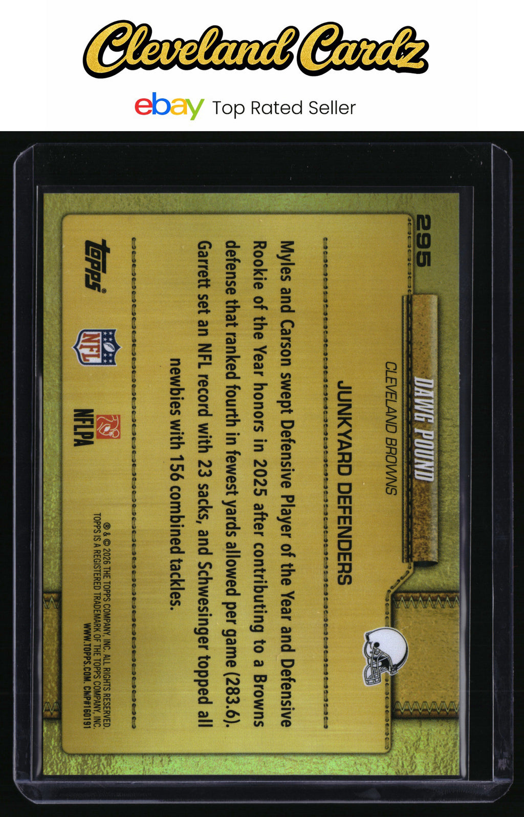 2026 Topps Flagship #295 Dawg Pound Golden Mirror Variations SSP