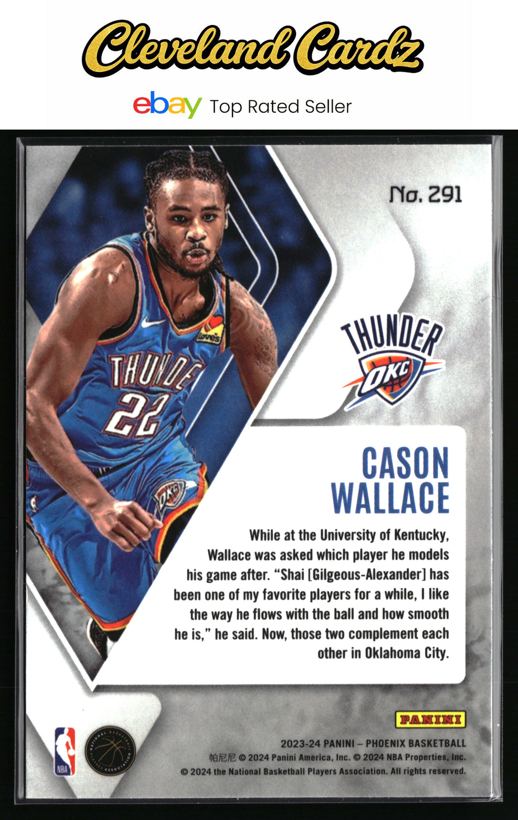 2023-24 Panini Phoenix #291 Cason Wallace