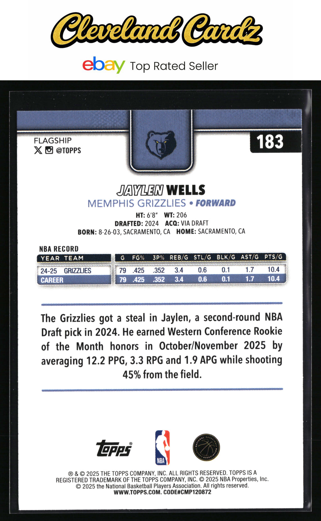 2025-26 Topps #183 Jaylen Wells