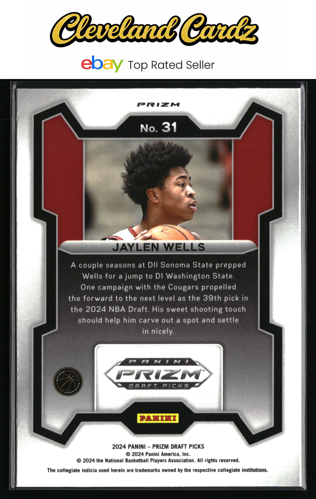 2024 Panini Prizm Draft Picks #31 Jaylen Wells Prizms Red Ice