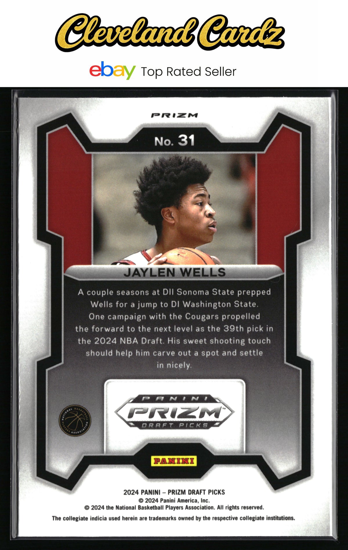 2024 Panini Prizm Draft Picks #31 Jaylen Wells Prizms Red Ice