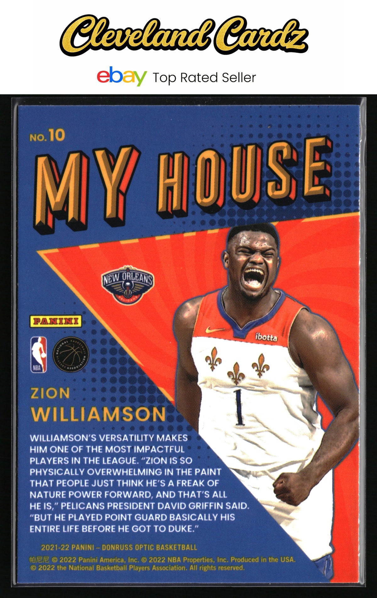 2021-22 Donruss Optic #10 Zion Williamson My House