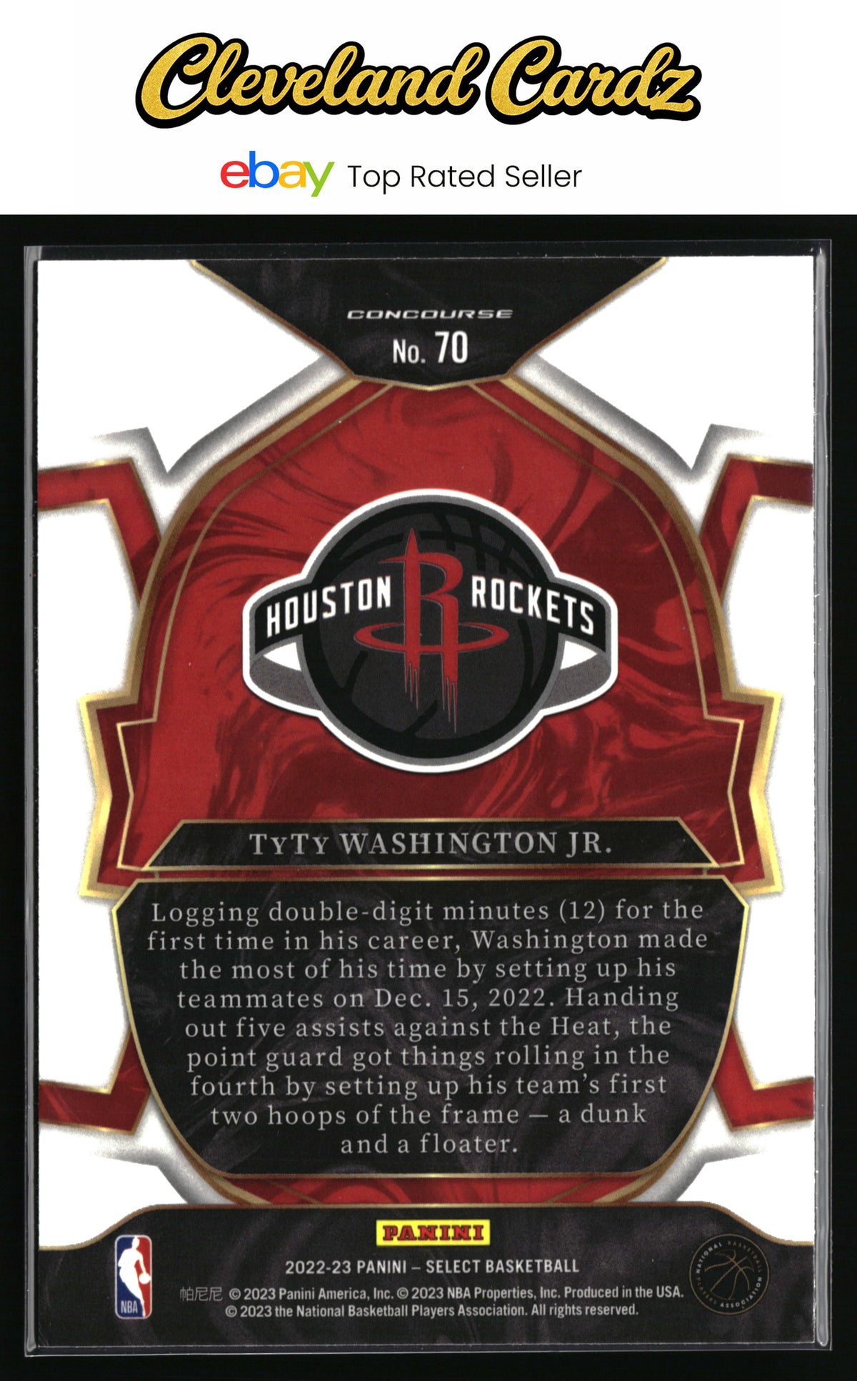 2022-23 Panini Select #70 TyTy Washington Jr. Blue