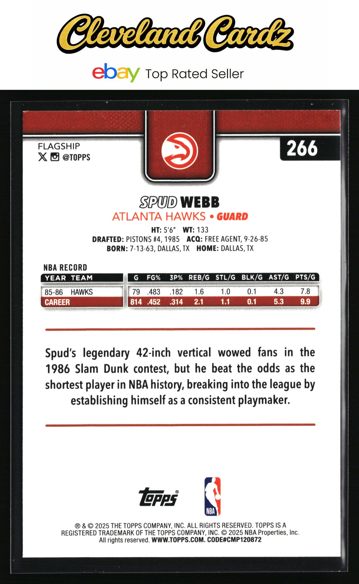 2025-26 Topps #266 Spud Webb Crackleboard
