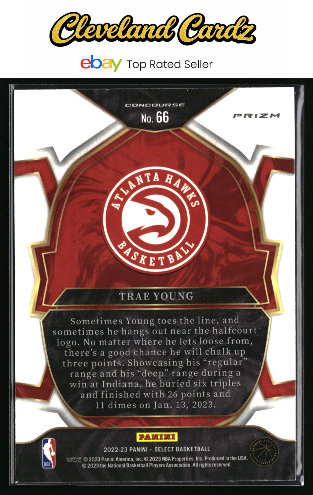 2022-23 Panini Select #66 Trae Young Blue Prizms