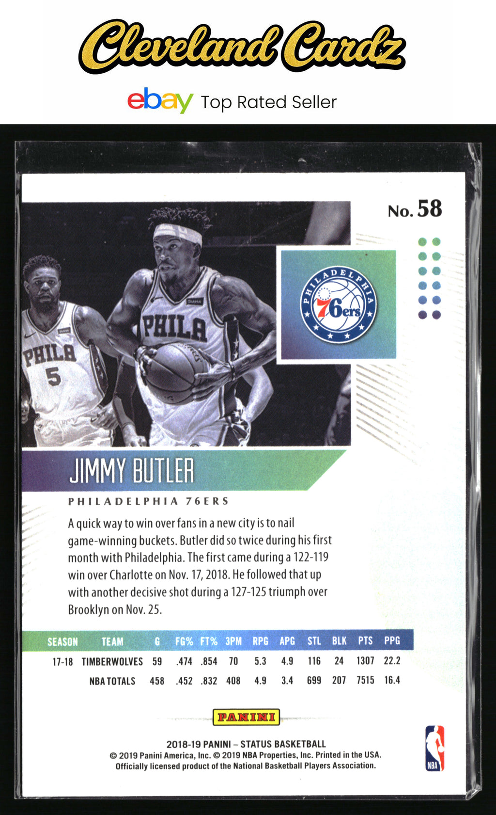 2018-19 Panini Status #58 Jimmy Butler