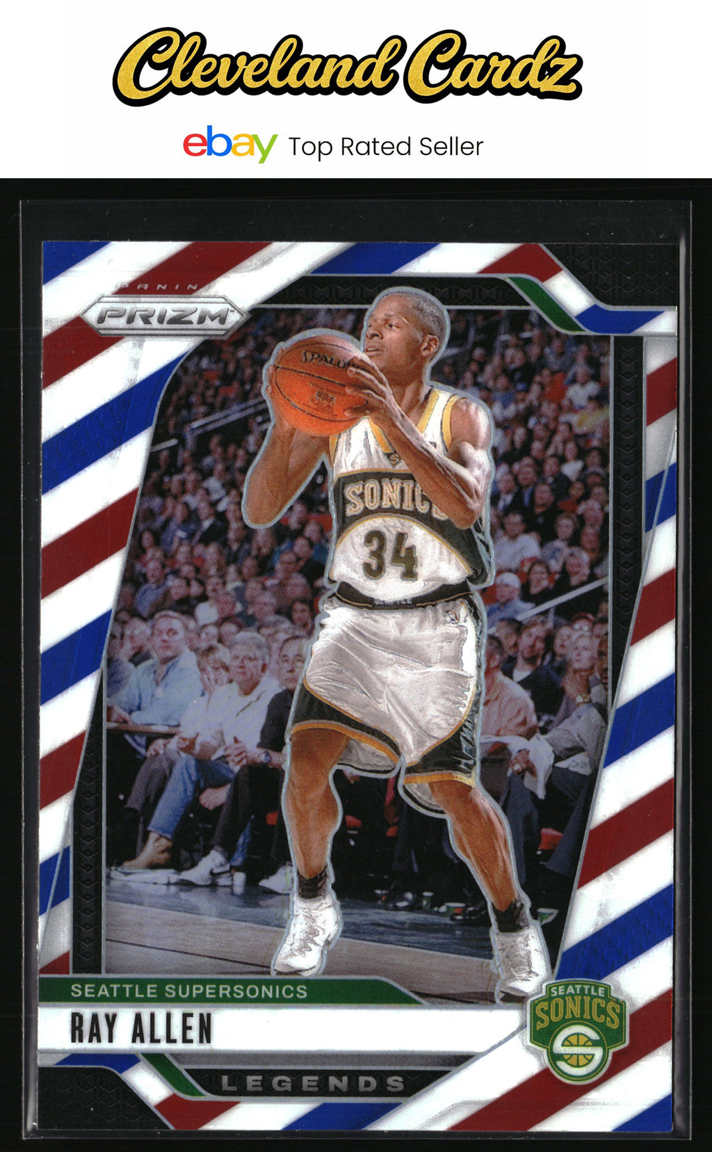 2024-25 Panini Prizm #300 Ray Allen Prizms Red White and Blue