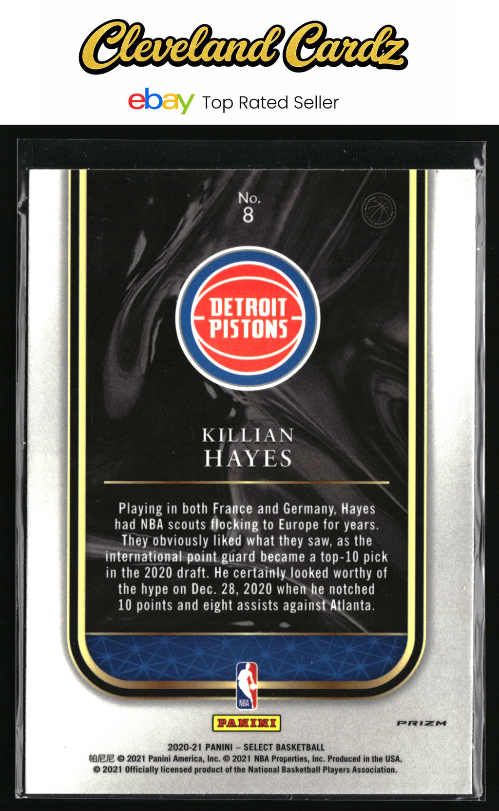 2020-21 Panini Select #8 Killian Hayes Rookie Selections Green