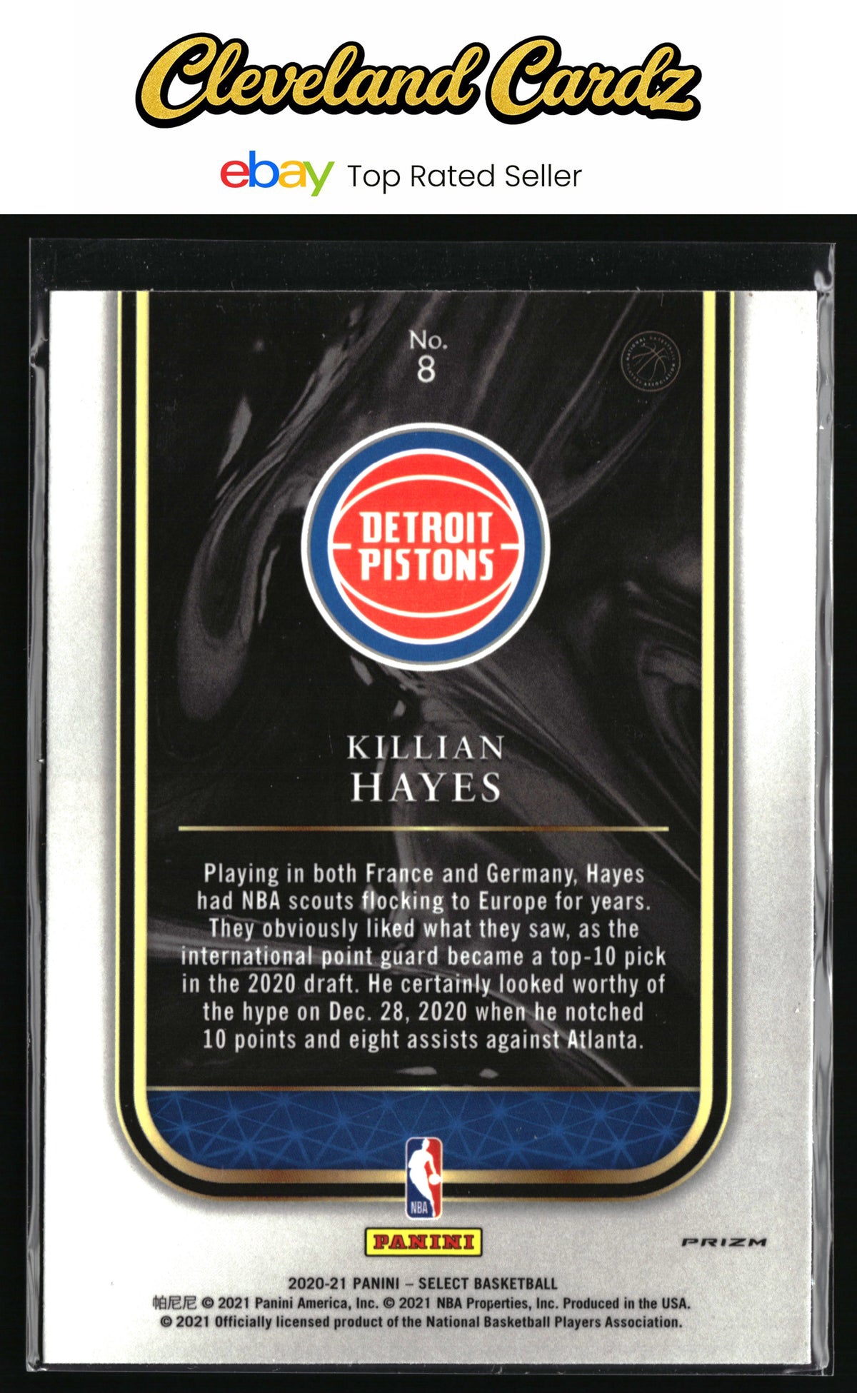 2020-21 Panini Select #8 Killian Hayes Rookie Selections Green