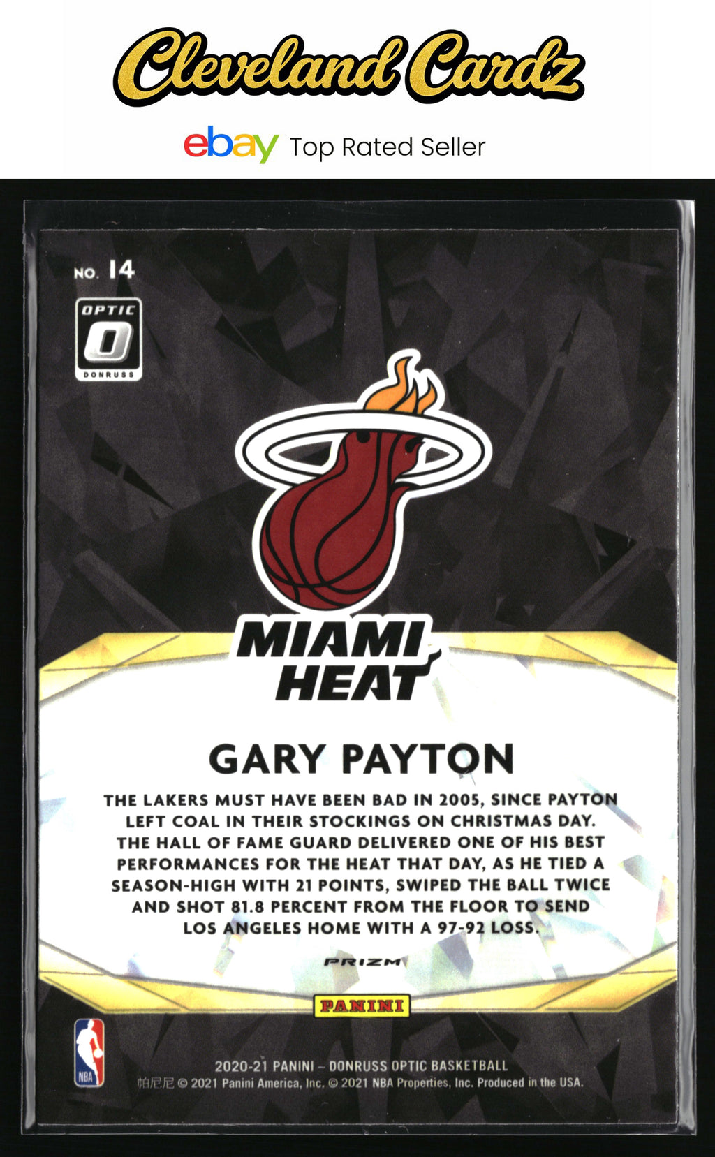 2020-21 Donruss Optic #14 Gary Payton Winner Stays Purple