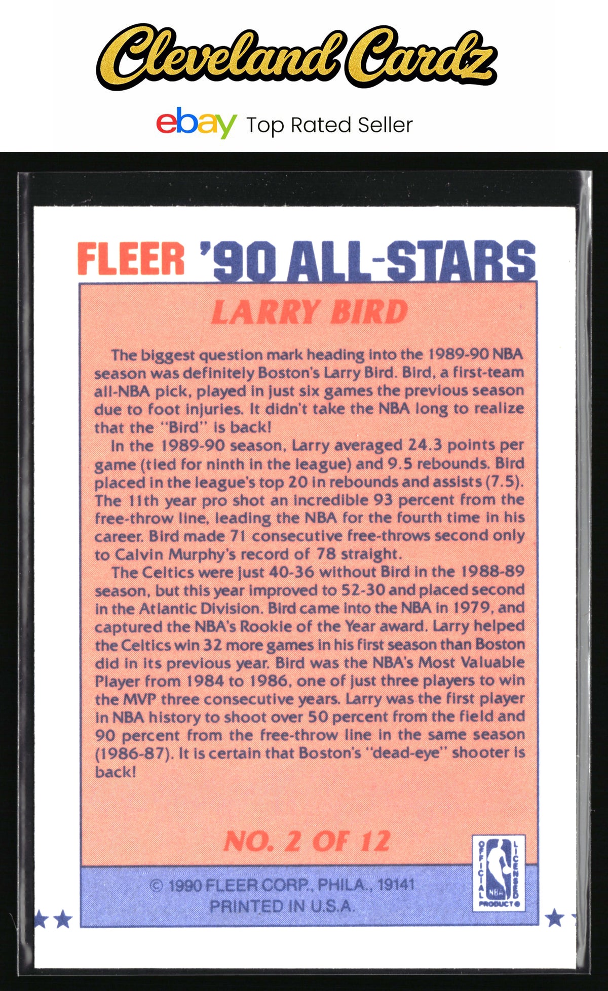 1990-91 Fleer #2 Larry Bird All-Stars
