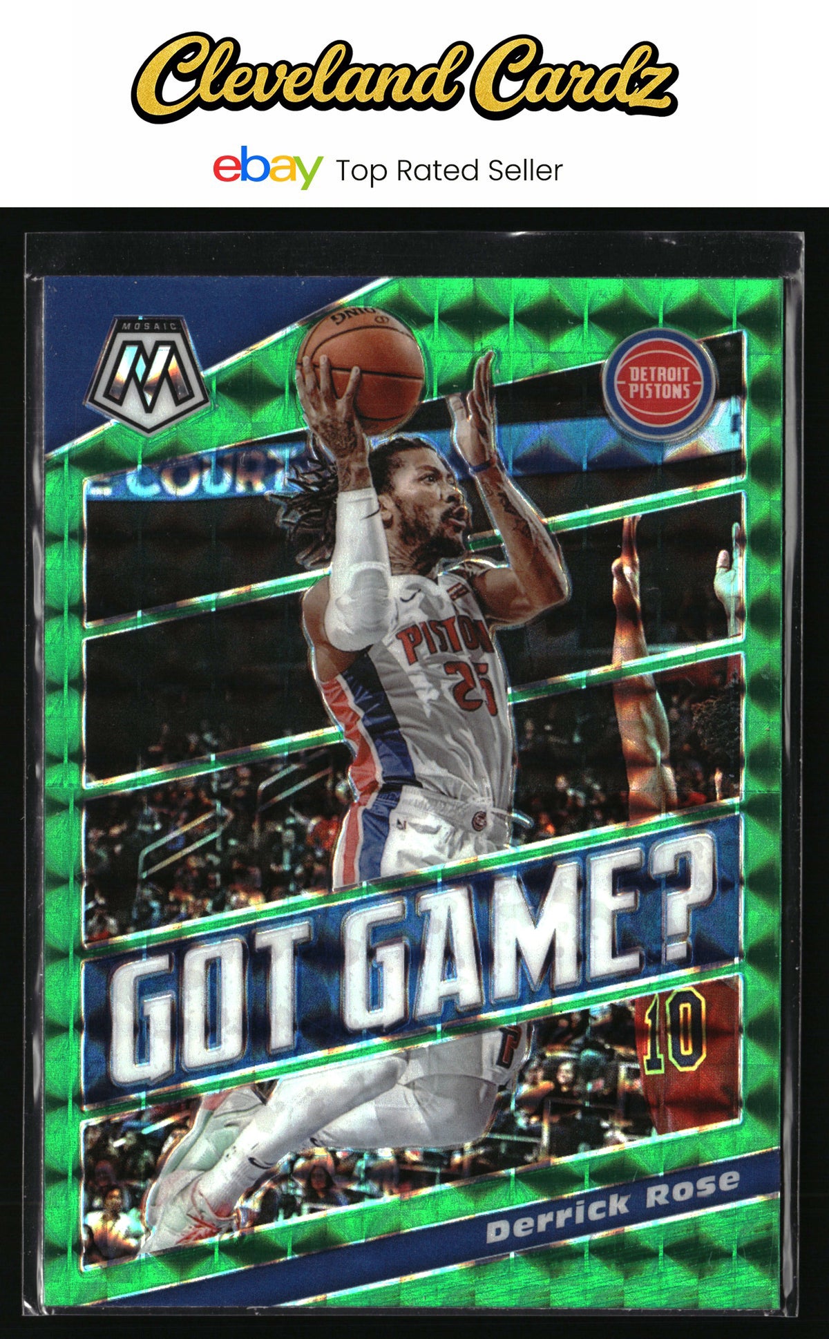 2019-20 Panini Mosaic #2 Derrick Rose Got Game? Green