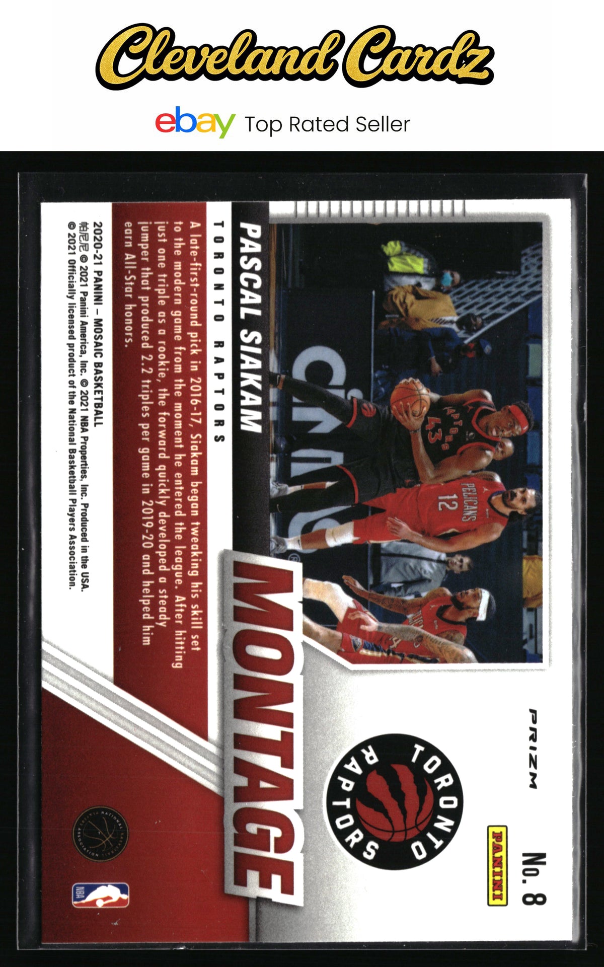 2020-21 Panini Mosaic #8 Pascal Siakam Montage Mosaic
