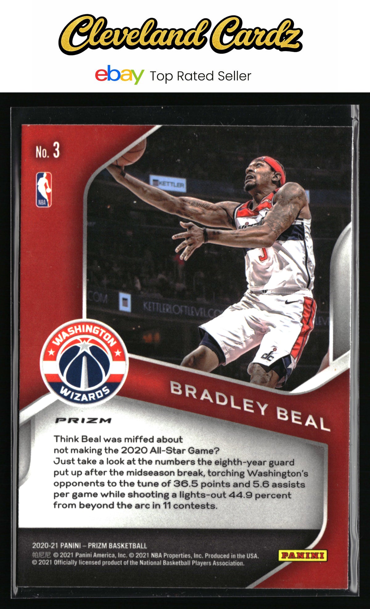2020-21 Panini Prizm #3 Bradley Beal Dominance Prizms Silver
