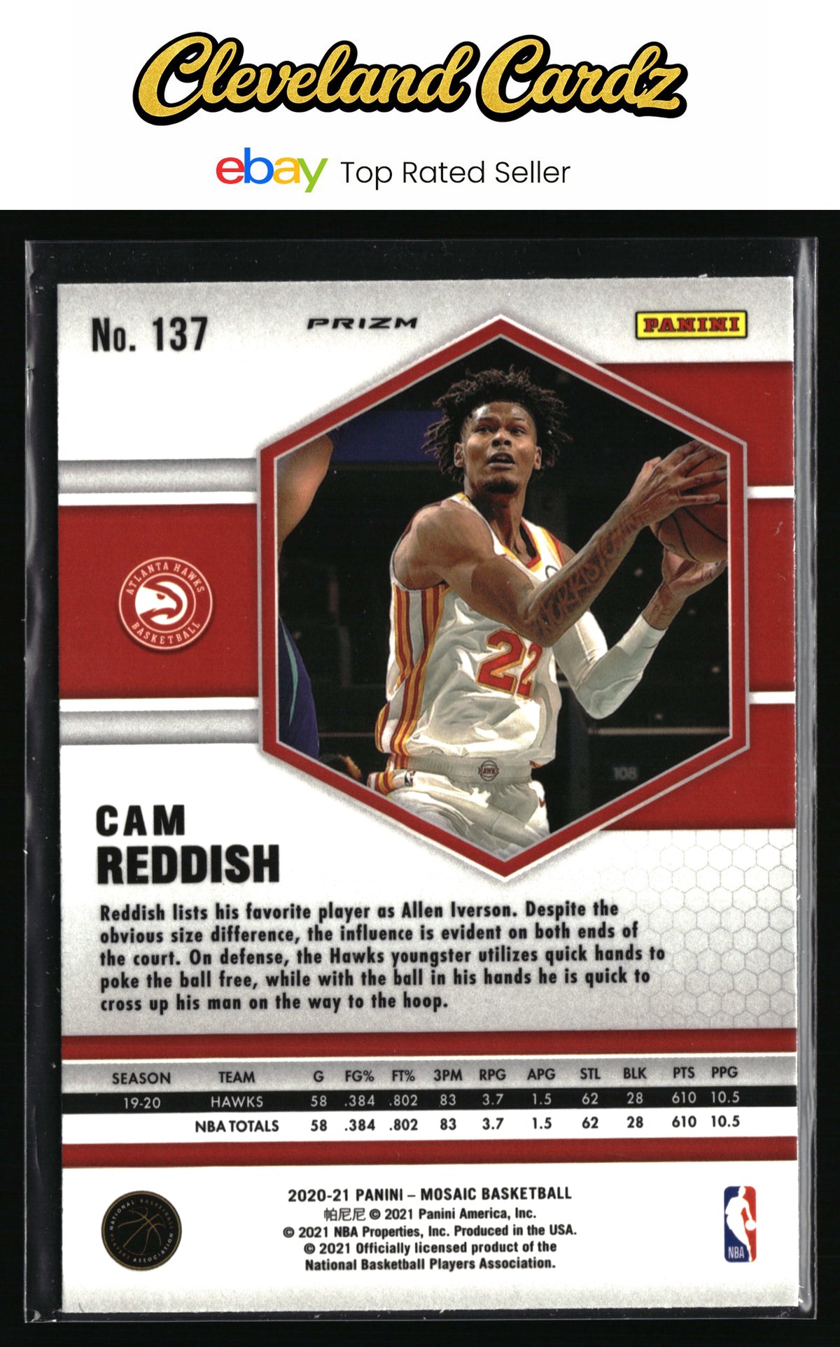 2020-21 Panini Mosaic #137 Cam Reddish Mosaic
