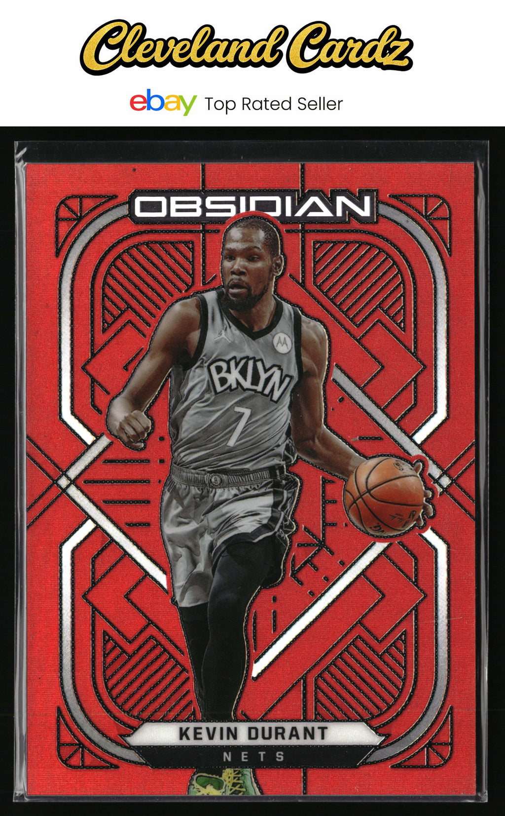 2020-21 Panini Obsidian #1 Kevin Durant Electric Etch Red Flood