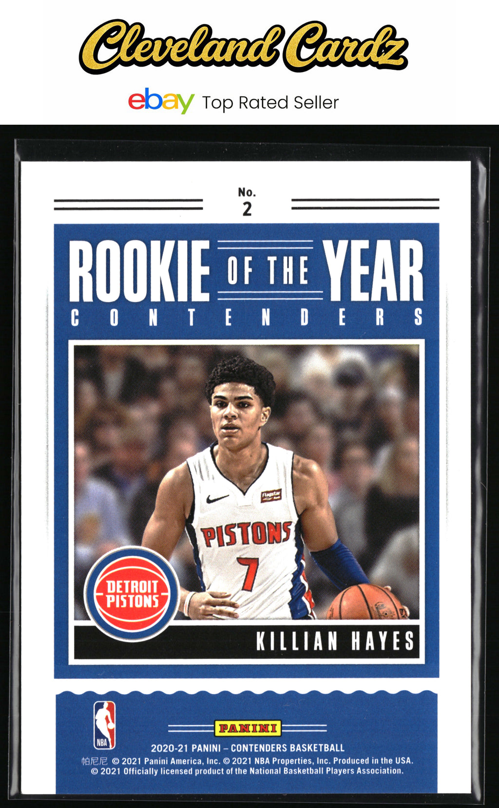 2020-21 Panini Contenders #2 Killian Hayes Rookie of the Year Contenders