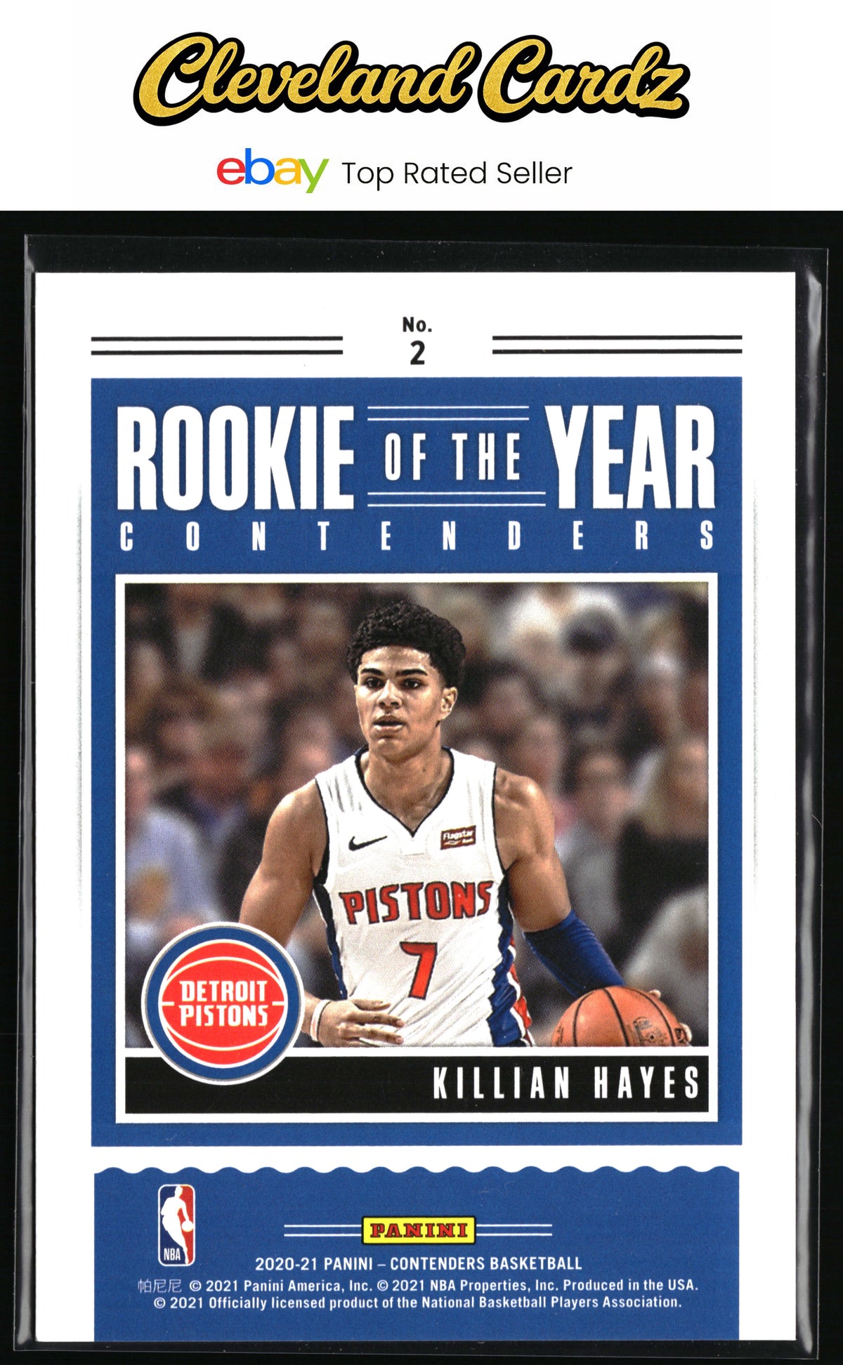 2020-21 Panini Contenders #2 Killian Hayes Rookie of the Year Contenders