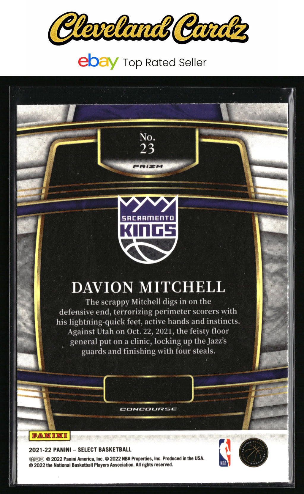 2021-22 Panini Select #23 Davion Mitchell Disco Prizms