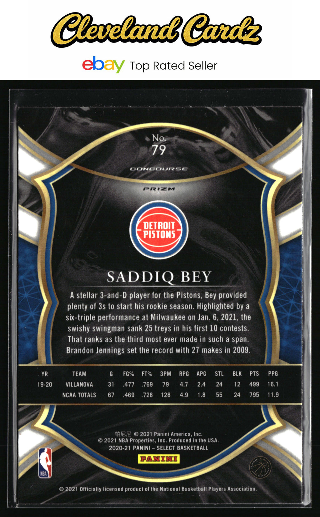 2020-21 Panini Select #79 Saddiq Bey Red Wave Prizms