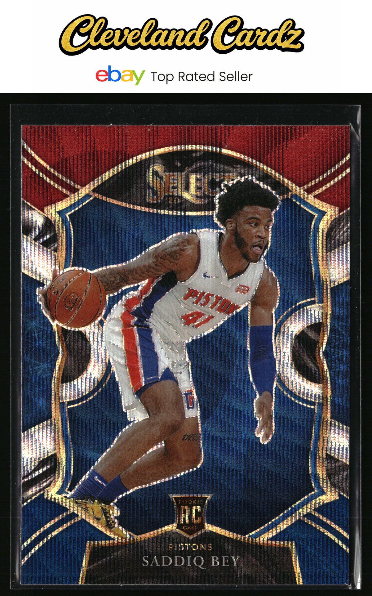 2020-21 Panini Select #79 Saddiq Bey Red Wave Prizms